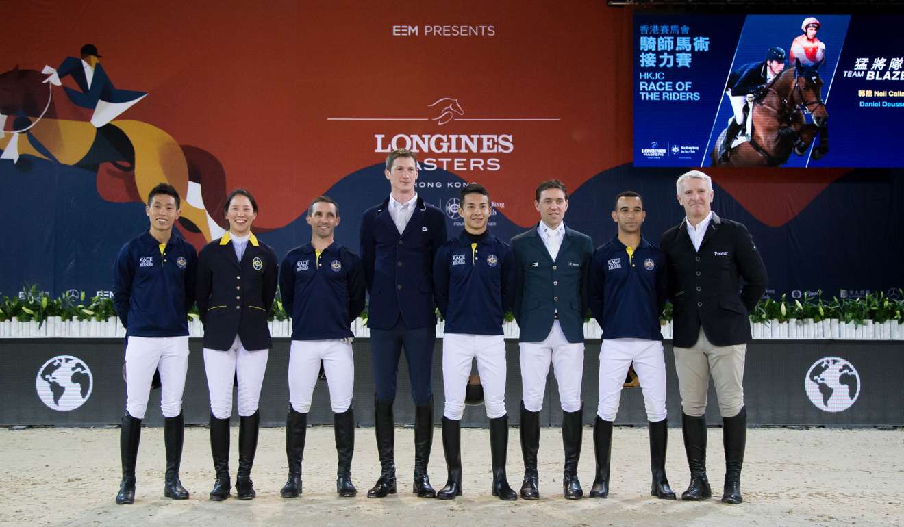 The competitors of the HKJC Race of the Riders at the Longines Masters of Hong Kong.