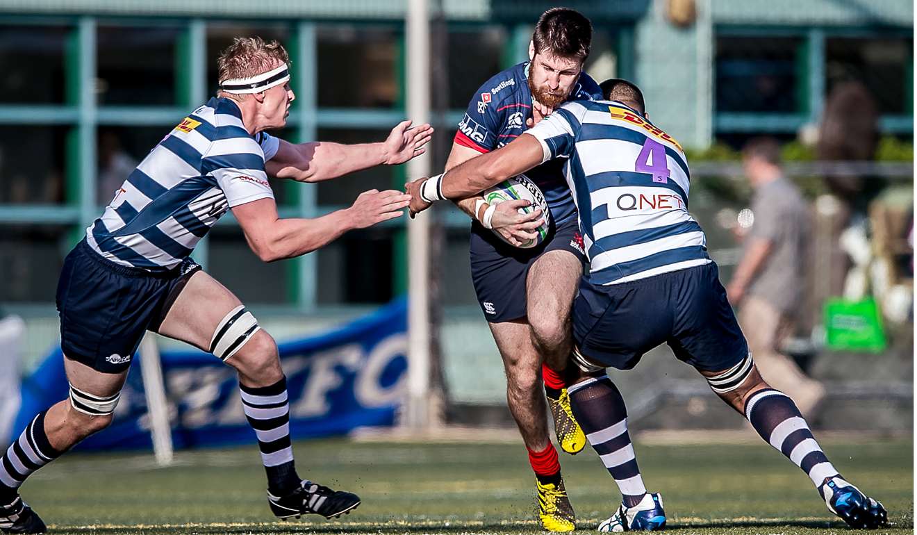 Hong Kong Scottish fly half Gregor McNeish (centre) is crucial to his side’s chances against Valley on Saturday.