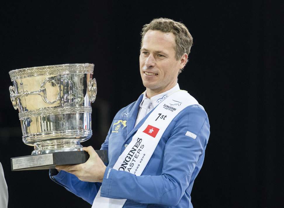Germany’s Christian Ahlmann holds the trophy after his triumph. Photo: PSI for EEM