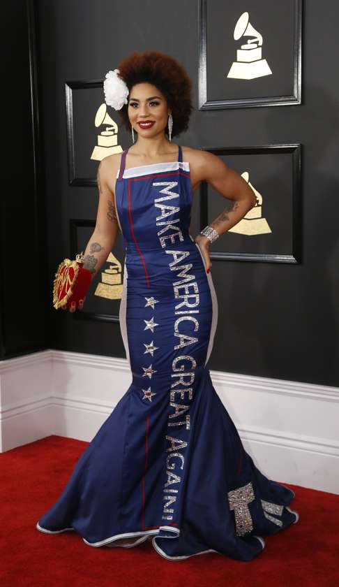 Joy Villa arrives at the 59th annual Grammy Awards. Photo: REUTERS