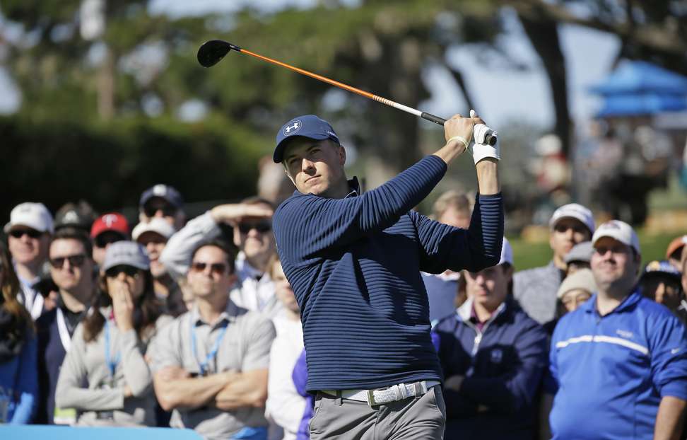 Jordan Spieth during the final round of the AT&T Pebble Beach National Pro-Am. Photo: AP