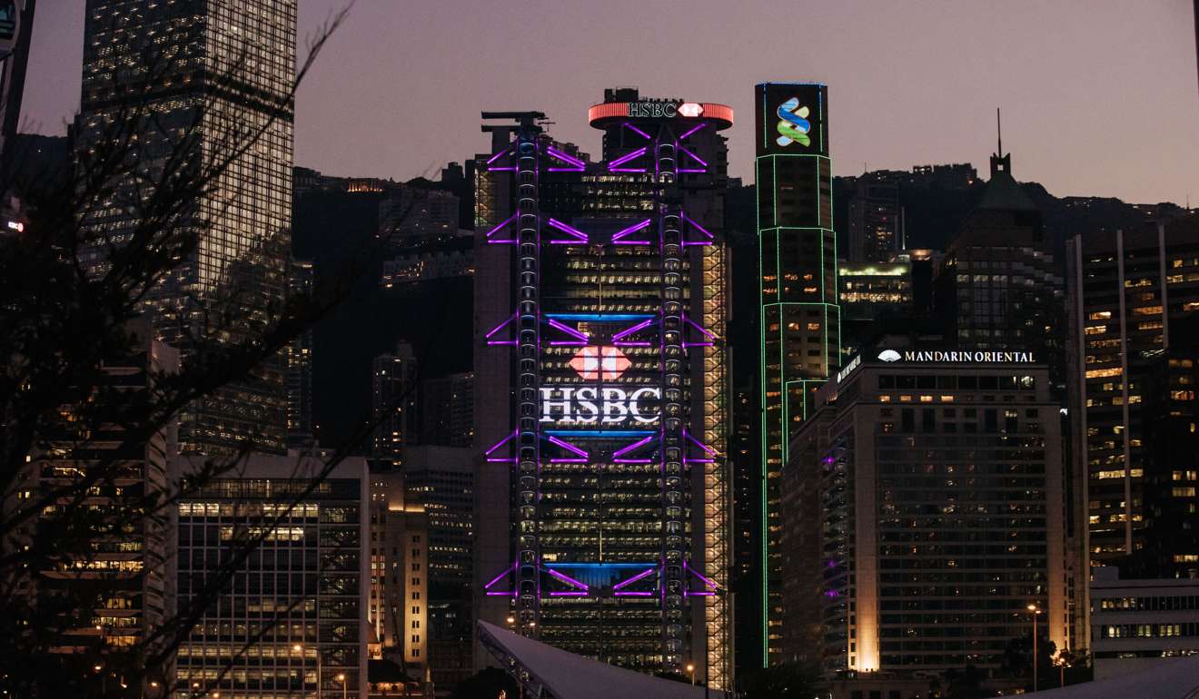 The HSBC Holdings building and the Standard Chartered building in Central, Hong Kong. Photo: Bloomberg
