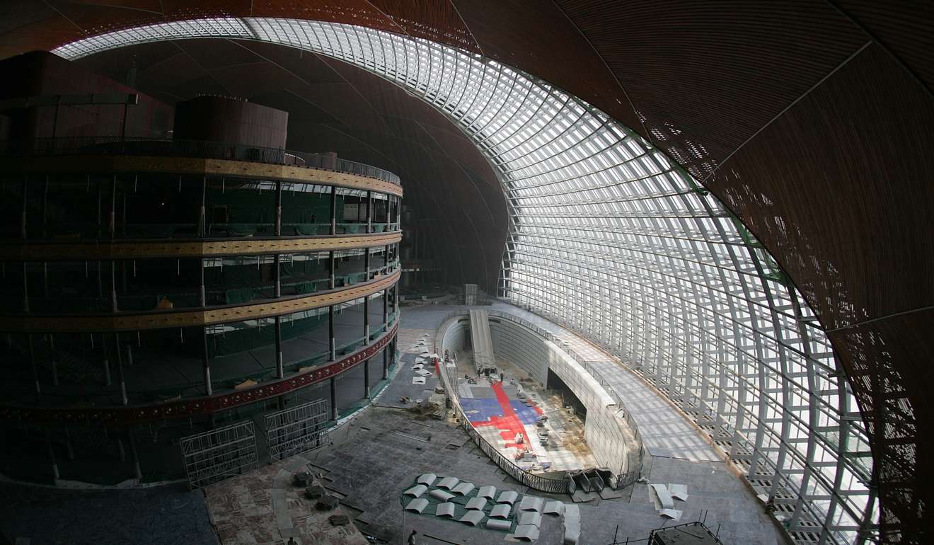 The National Centre for the Performing Arts under construction in 2007. Picture: AP