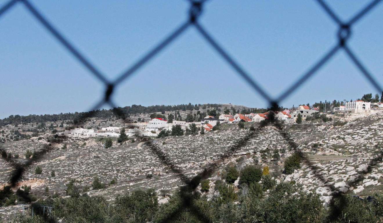 The Jewish settlement of Telem, as seen from the Palestinian village of Tarkumiya, northwest of Hebron in the Israeli-occupied West Bank. To the surprise of many, Donald Trump publicly criticised Israeli settlement building. It was muted criticism, to be sure, but still a dramatic change from his campaign rhetoric. Photo: AFP