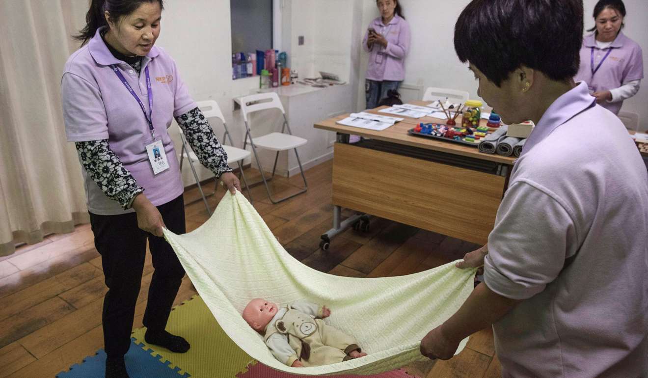 China's burgeoning middle class has boosted demand for domestic help in urban areas, and the need for qualified childcare is expected to grow. Photo: Getty Images
