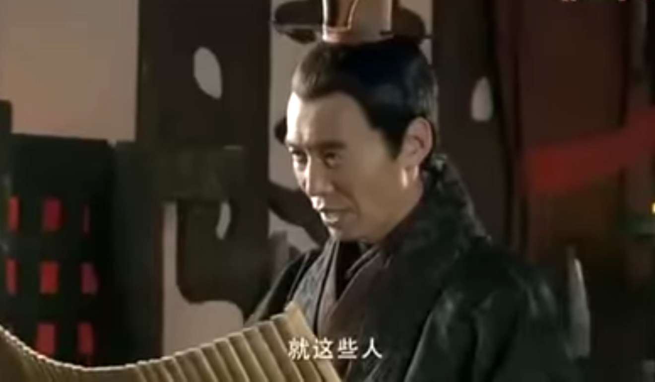 An actor reads from the bamboo slips in the Qin Empire 3 period drama. Photo: Handout
