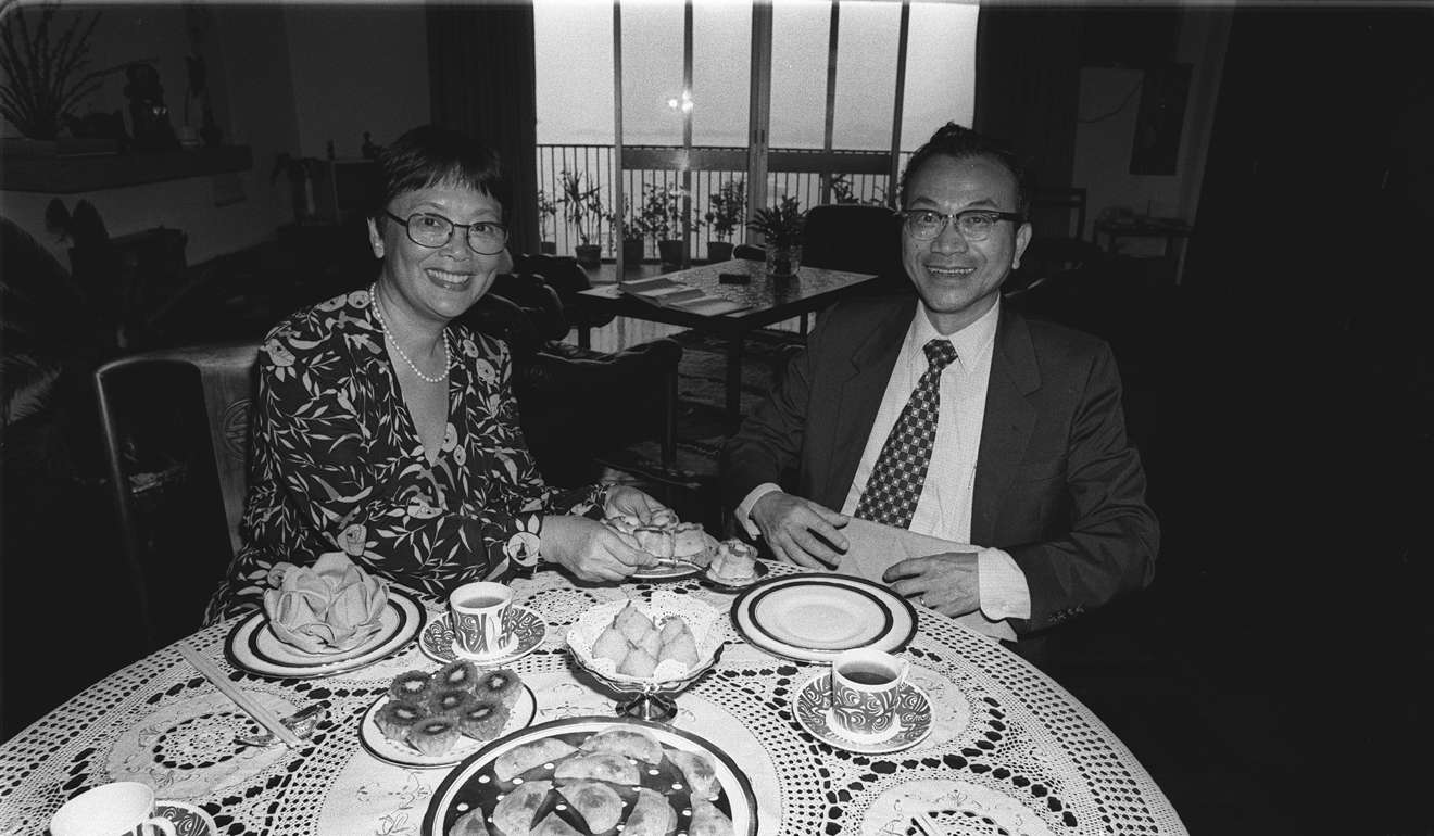 Pearl Kong Chen (left) with her husband, Tien Chi Chen, with whom she wrote the cookbook Everything You Want to Know About Chinese Cooking.