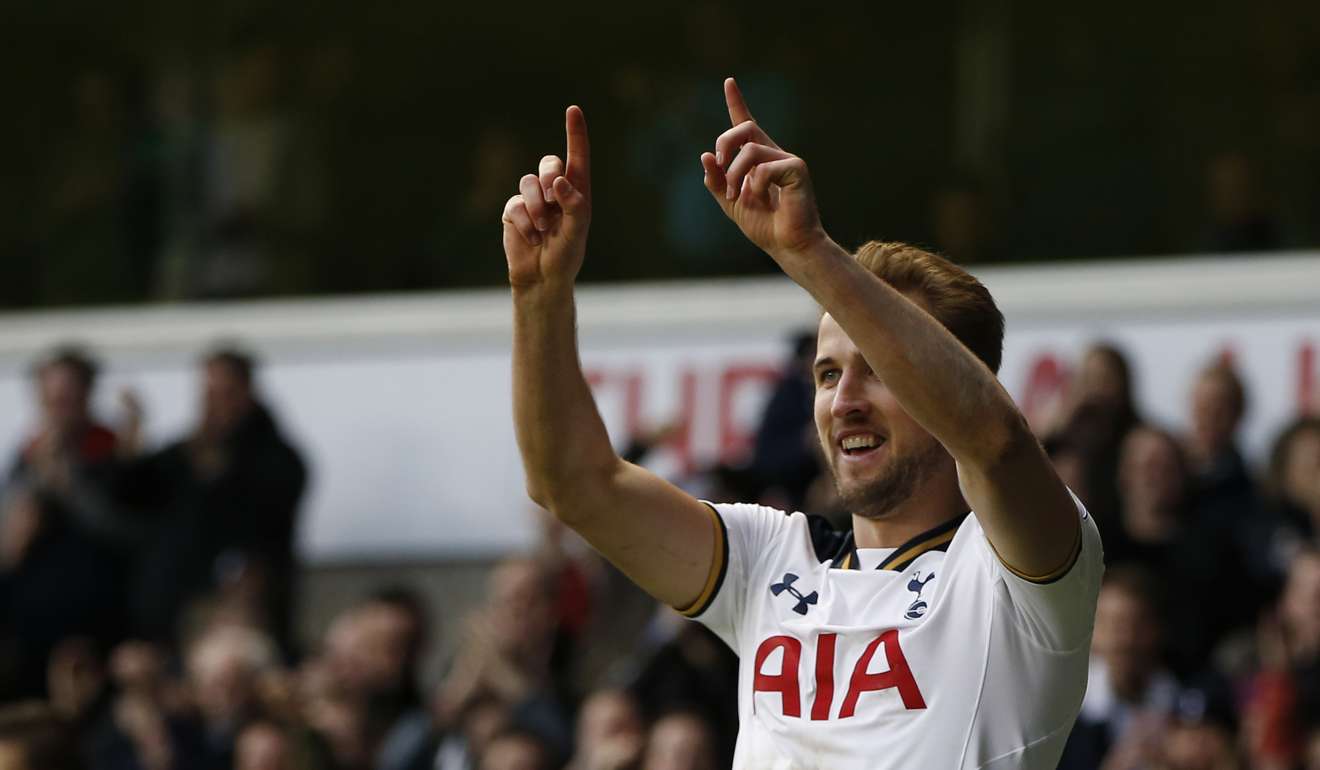 Harry Kane celebrates scoring Spurs’ second goal. Photo: Reuters