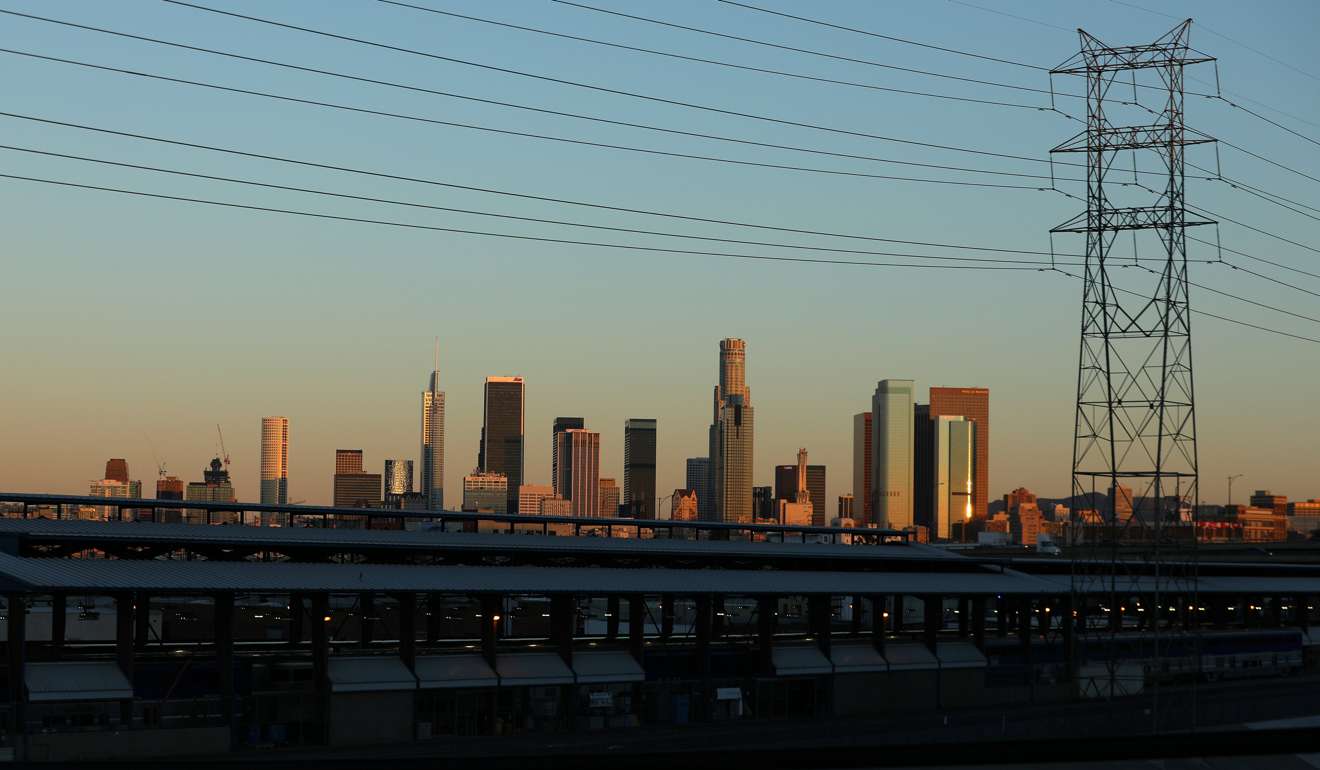 The skyline of Los Angeles in the early morning. The greater bay area of southern China will set out to compete with the leading cluster economies of New York, Los Angeles and Tokyo. Photo: Reuters