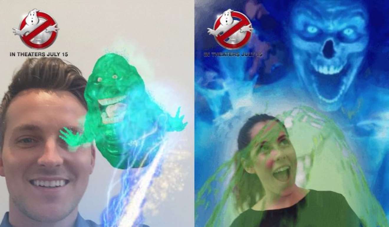 Snapchat’s Ghostbuster images. Photo: Snapchat