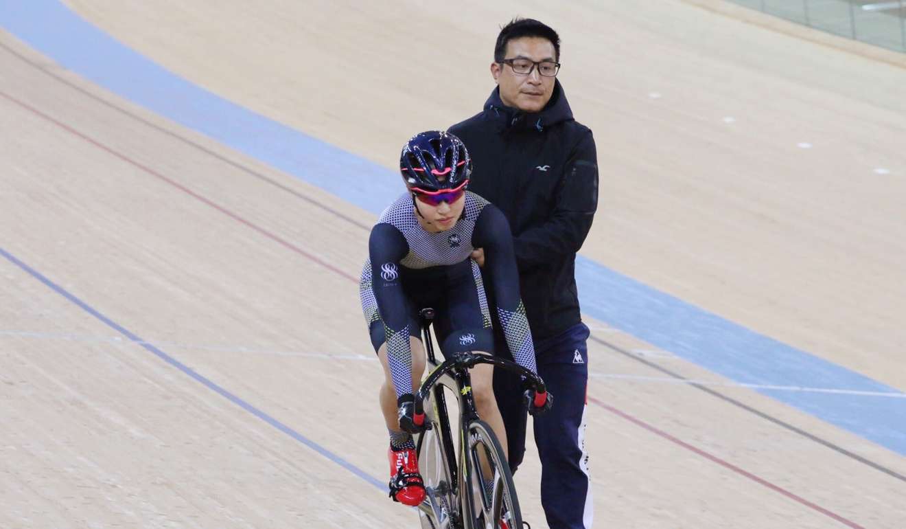 Vivian Ma at the start of the women's sprint final at the National Championships.