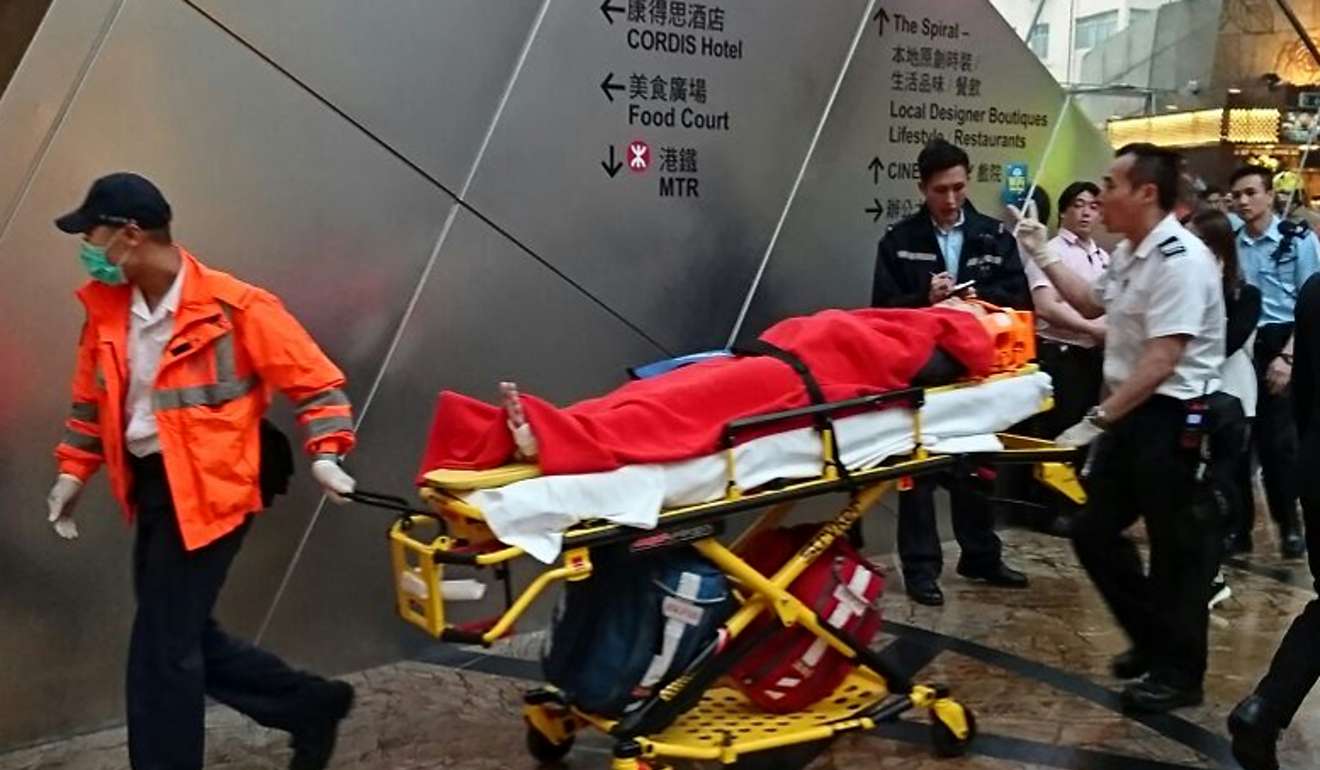 At least one person was in a serious condition after the escalator went into reverse. Photo: Felix Wong
