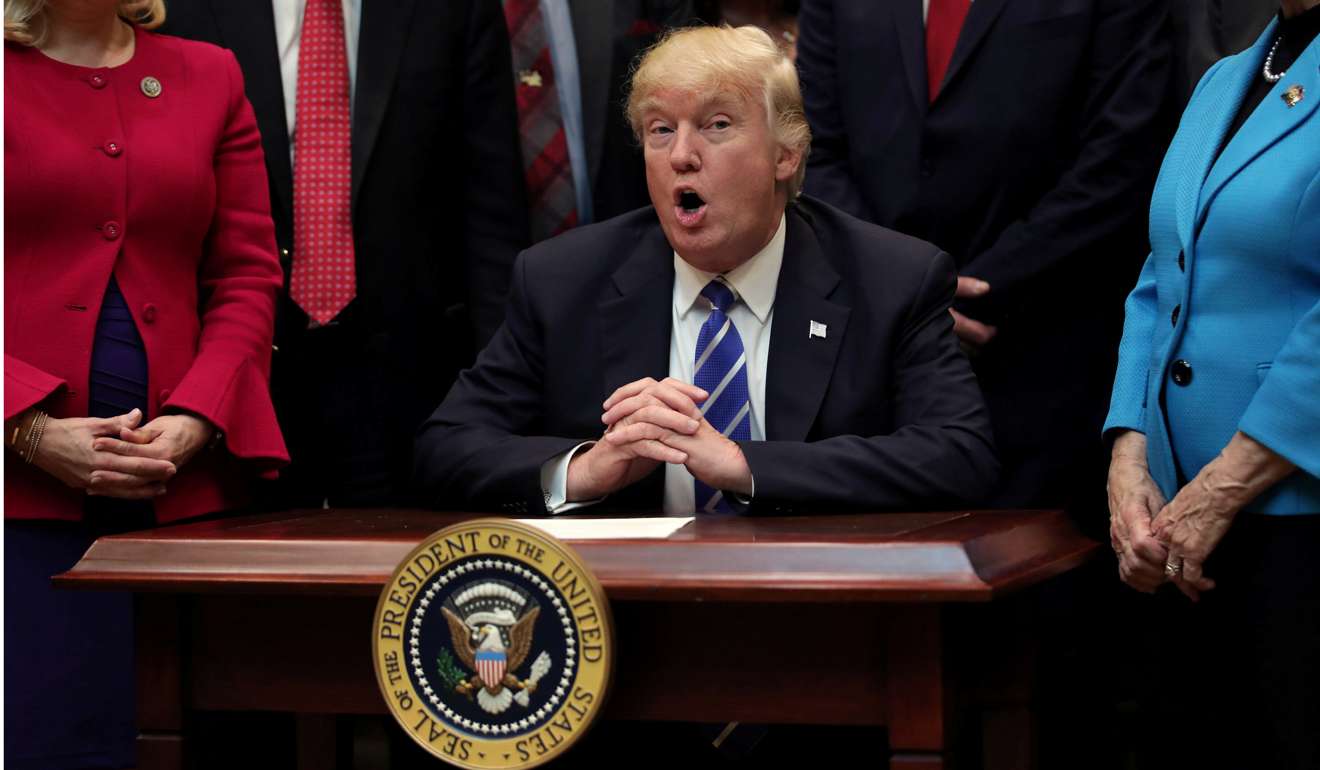 US President Donald Trump speaks during a bill signing event this month in the Roosevelt room of the White House in Washington. Trump, the great disruptor, has changed the rules of engagement for what had long been a US-centric globalisation. Photo: Reuters