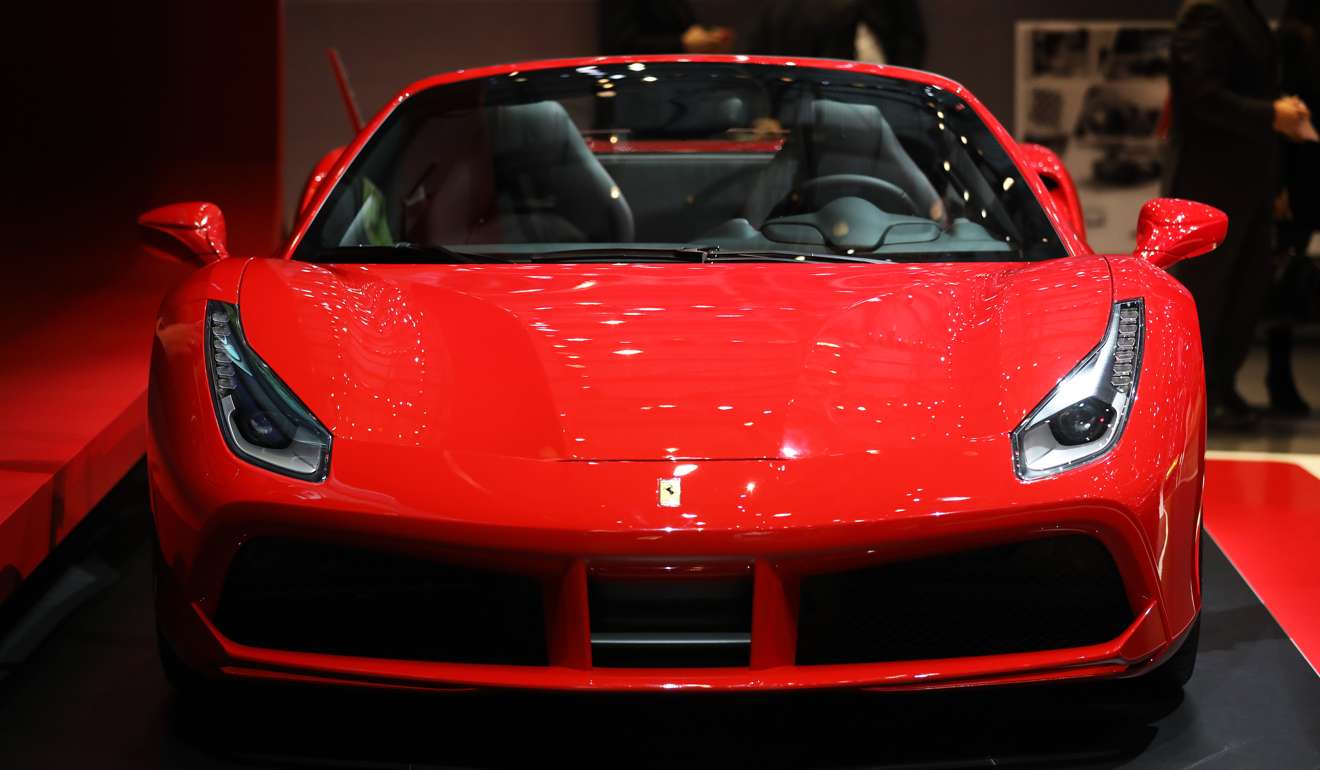 A Ferrari NV 488 Spyder luxury automobile on display at the 87th Geneva International Motor Show. Photo: Bloomberg