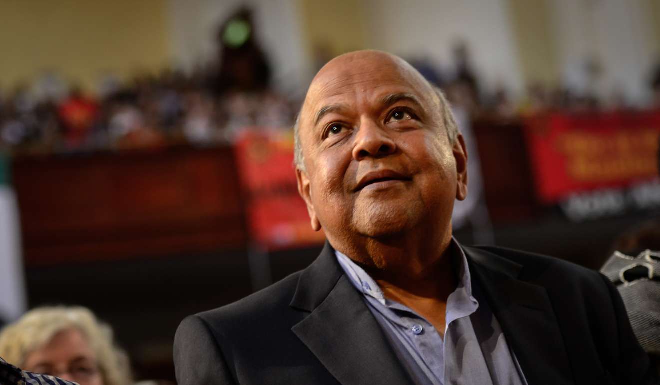 Pravin Gordhan, former South African finance minister, attends a memorial service for Ahmed Kathrada at Johannesburg. Photo: Xinhua