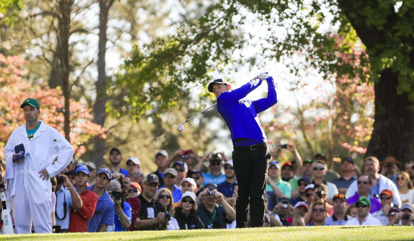 Rory McIlroy hits a tee shot during a practice round ahead of the Masters. Photo: EPA
