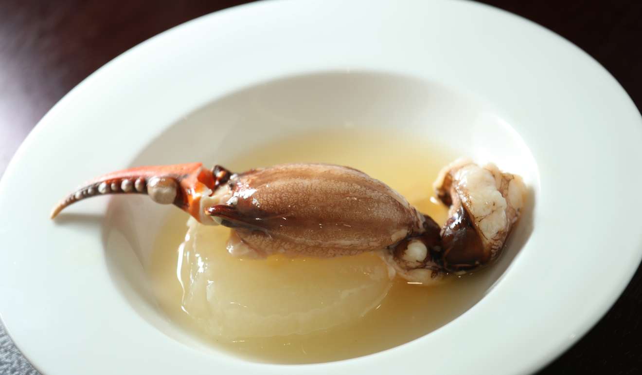 Steamed Fresh Crab Claw with Winter Melon at The Chin's restaurant in Central.Photo: Nora Tam