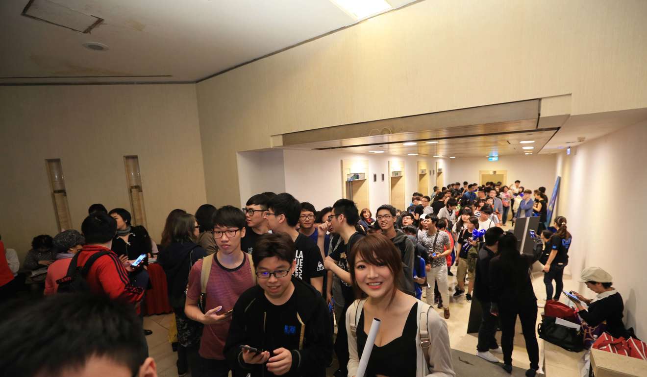 Gamers and fans arrive for the Overwatch Pacific Championship in Taipei’s eStadium. Photo: Ben Sin