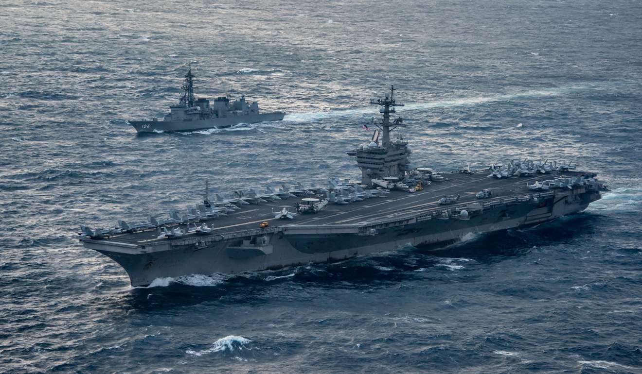 The USS Carl Vinson pictured during training in the East China Sea last month. Photo: AFP