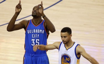What a combination: Kevin Durant’s days with the Oklahoma City Thunder are over and he will join Stephen Curry at the Golden State Warriors. Photo: EPA