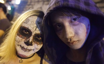 It’s only Halloween: Hong Kong’s partygoers celebrate in Lan Kwai Fong. Photo: EPA It’s only Halloween: Hong Kong’s partygoers celebrate in Lan Kwai Fong. Photo: EPA