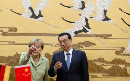 Angela Merkel and Premier Li Keqiang last year. Photo: Reuters Angela Merkel and Premier Li Keqiang last year. Photo: Reuters