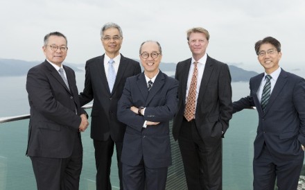 (From left) Dr Eden Woon, Vice-President, Prof Wei Shyy, Executive Vice-President and Provost, President Prof Tony F Chan, Mr Mark Hodgson, Vice-President, Prof Joseph Lee. (From left) Dr Eden Woon, Vice-President, Prof Wei Shyy, Executive Vice-President and Provost, President Prof Tony F Chan, Mr Mark Hodgson, Vice-President, Prof Joseph Lee.