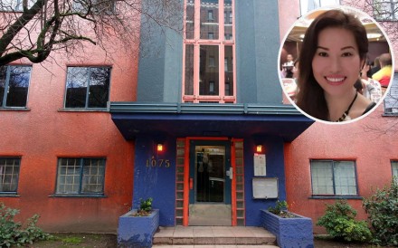 Julia Lau (inset) boasted on social media that the October sale of C$60 million worth of shares in 1059 and 1075 Nelson Street (main picture) in Vancouver had been sold out to investors in “7,200 seconds”. Photo: Ian Young/Facebook