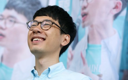 Demosisto chairman Nathan Law submitted his application for candidacy on Hong Kong Island. Photo: Sam Tsang Demosisto chairman Nathan Law submitted his application for candidacy on Hong Kong Island. Photo: Sam Tsang