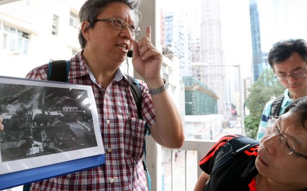 Japanese and Chinese relations researcher Hau Ching-yee during a tour in North Point. Photo: Bruce Yan