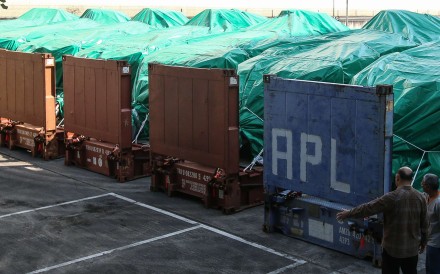 Nine armoured personnel carriers belonging to Singapore are being held at a facility in Tuen Mun after they were discovered by Hong Kong customs on a cargo vessel originating from Taiwan. Photo: David Wong
