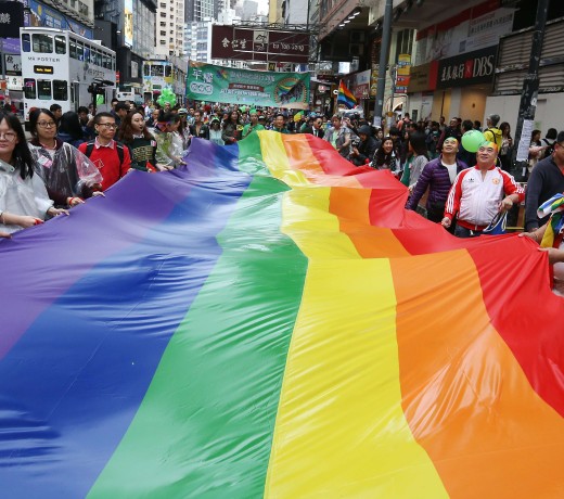 Protesters march at the HK Pride Parade 2016. Photo: Dickson Lee