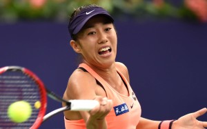 Zhang Shuai of China in action in Zhuhai. Photo: Xinhua
