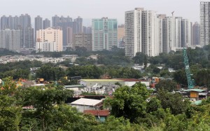 The site of the government’s proposed public housing project on a 3.8-hectare brownfield site in Wang Chau, Yuen Long. Photo: Edward Wong