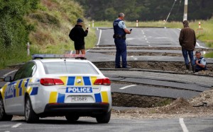 The quake killed at least two people, damaged roads and buildings, and triggered a tsunami warning. Photo: Reuters