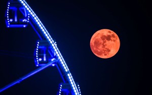 The first supermoon since 1948 rises over Hong Kong's sky. Photo:David Wong