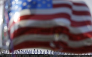 Sailors from the US Navy nuclear-powered aircraft carrier USS Ronald Reagan man the rails upon arrival in 2015 at the US Navy’s Yokosuka base, south of Tokyo, as US flag-shaped balloons are hoisted to welcome them. Photo: AP