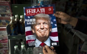 A copy of the Chinese magazine Global People with a cover story asking ‘Why did Trump win?’ in Shanghai. Photo: AFP