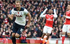 Tottenham's Harry Kane scores against Arsenal on November 6. Photo: EPA