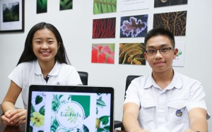 Rachelle Lui and Fok Jing-chen are happy to think green. Photo: Xiaomei Chen