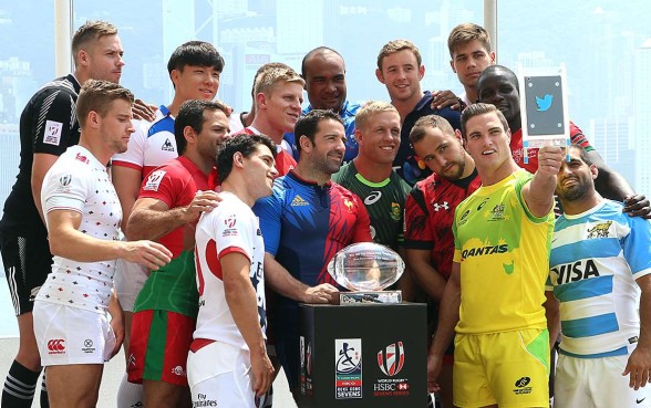 Captains from the 16 major rugby teams competing in this year’s Hong Kong Sevens pose for a selfie in Tsim Sha Tsui yesterday. The Sevens, one of the biggest annual events in Hong Kong, starts at Hong Kong Stadium tomorrow. Photo: K.Y. Cheng Captains from the 16 major rugby teams competing in this year’s Hong Kong Sevens pose for a selfie in Tsim Sha Tsui yesterday. The Sevens, one of the biggest annual events in Hong Kong, starts at Hong Kong Stadium tomorrow. Photo: K.Y. Cheng