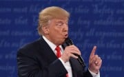 US Republican presidential candidate Donald Trump speaks during the second presidential debate at Washington University in Missouri. Photo: AFP