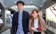 Sixtus Baggio Leung Chung-hang (left) and Yau Wai-ching appear at the High Court. Photo: David Wong