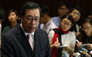 Legco president Andrew Leung faces the media on Tuesday. Photo: Dickson Lee