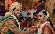 Daughter of Gali Janardhan Reddy, Bramhani (right) sits with her groom, Rajeev Reddy during their wedding at the Bangalore Palace Grounds in Bangalore. Photo: AFP/Janardhana Reddy family Daughter of Gali Janardhan Reddy, Bramhani (right) sits with her groom, Rajeev Reddy during their wedding at the Bangalore Palace Grounds in Bangalore. Photo: AFP/Janardhana Reddy family