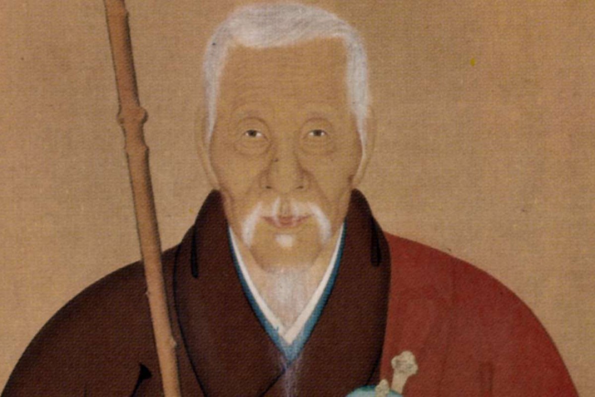 A portrait of the monk Ingen by Kita Genki.
