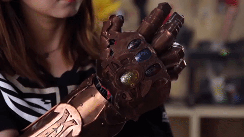 A group of Chinese makers -- DIY enthusiasts who like to build things themselves -- are recreating these Marvel gadgets in real life. Now let's hope she doesn't snap her fingers. (Picture: CCTV)