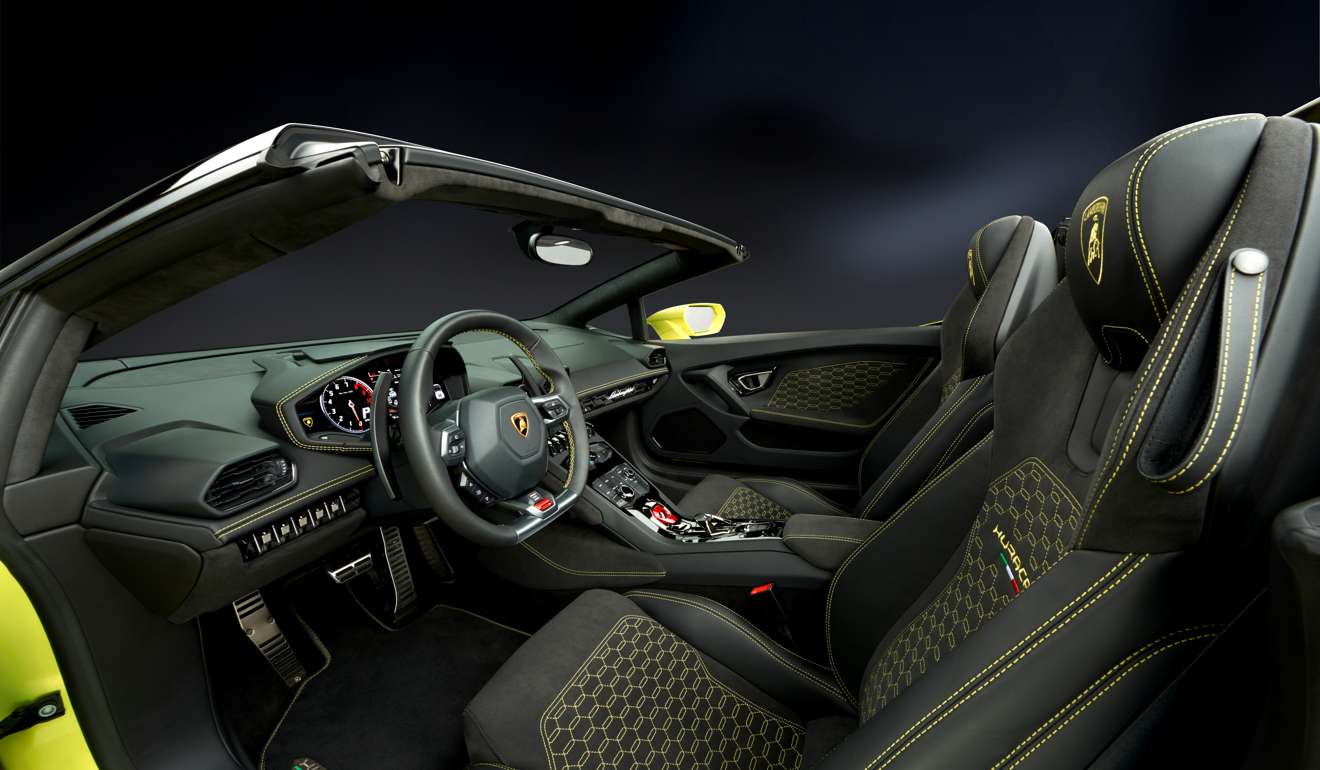 Interiors of the Lamborghini Huracán LP 580-2 Spyder Photo: Handout