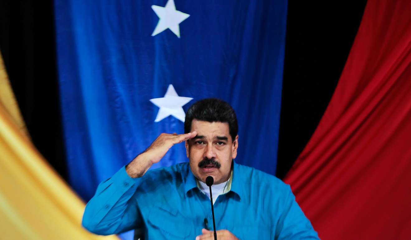 Venezuelan President Nicolas Maduro talks during a TV program in Caracas on Sunday. Photo: AFP