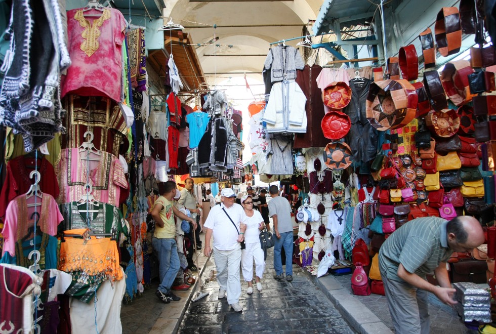 The Medina marketplace in Tunis, Tunisia.